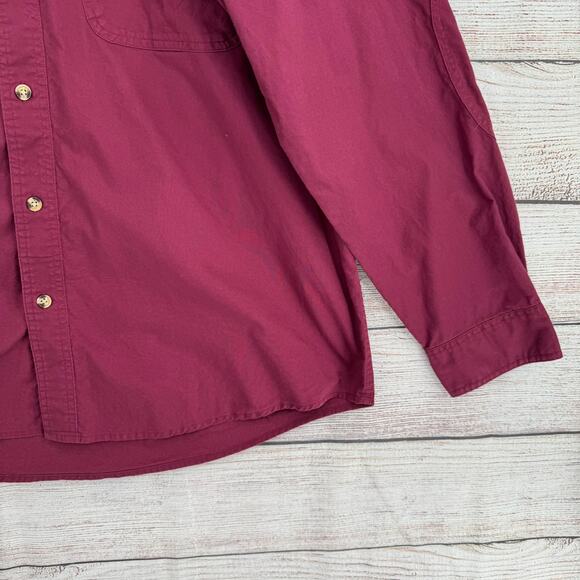 Cabela's Long Sleeve Button Down Shirt Mens XL Red Burgundy - Picture 6 of 12